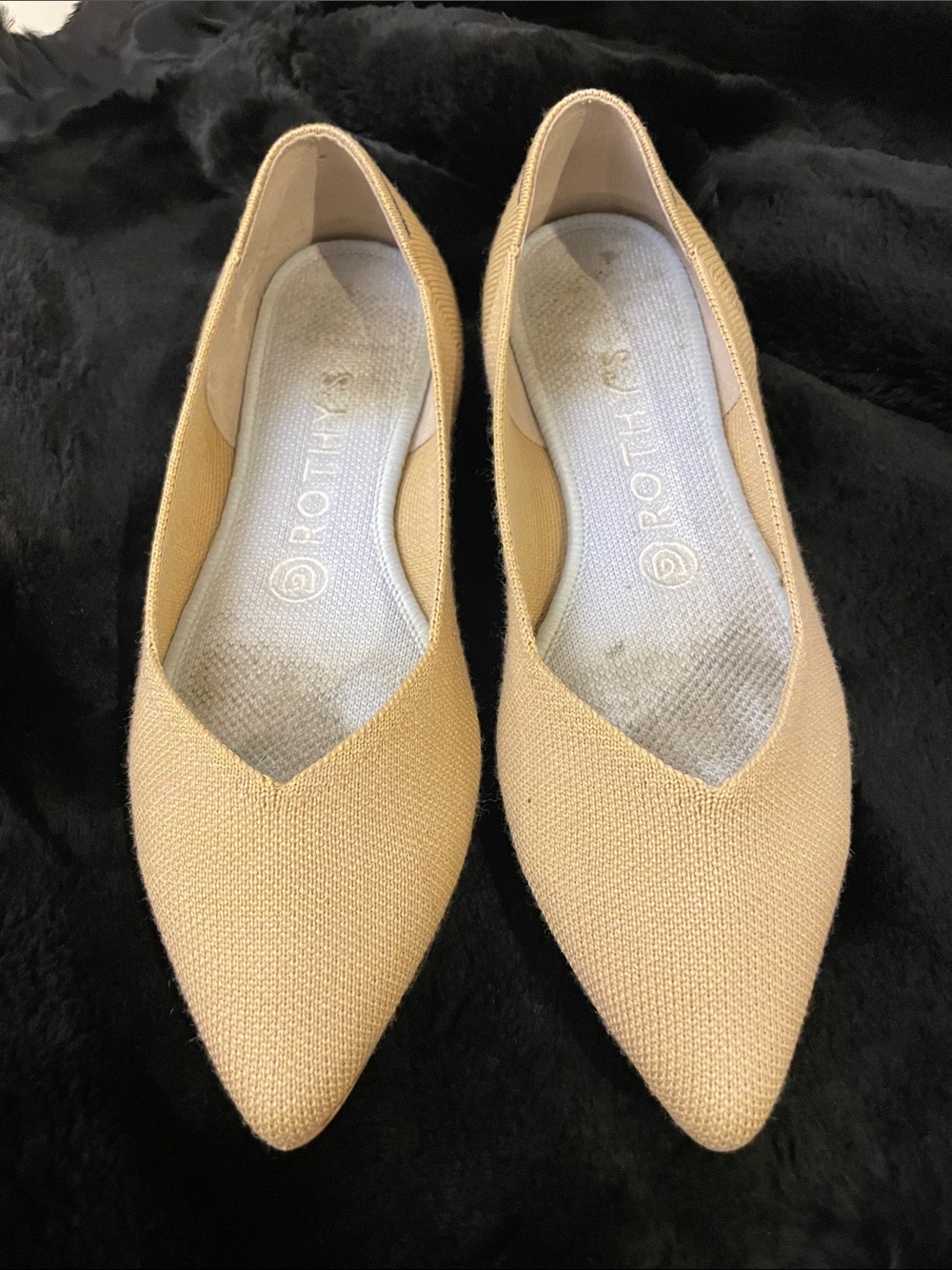 Rothy's Beige Pointed Toe Flats